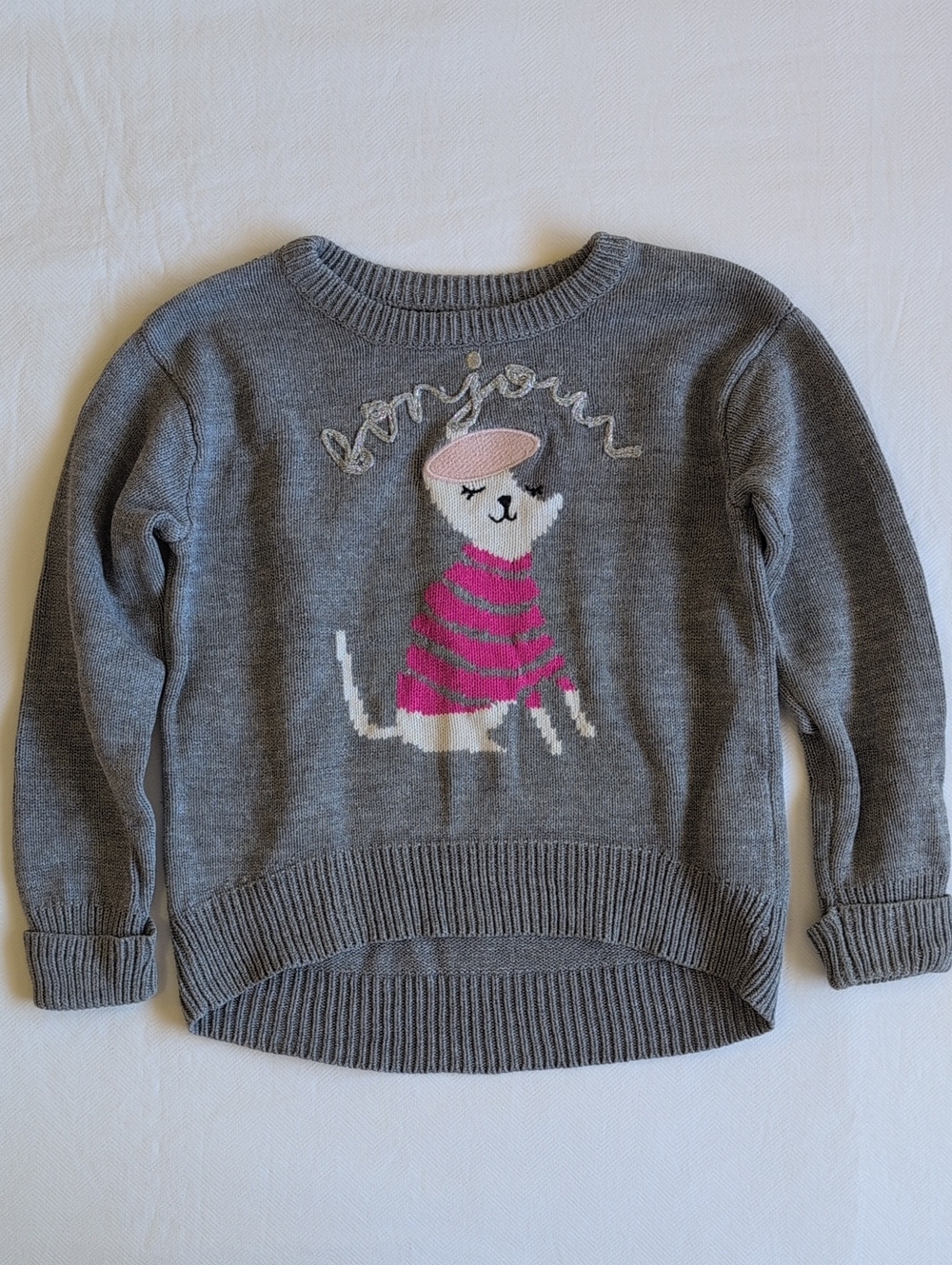 Joe Fresh The Childrens Place Girls 4T Sweater Blouse Bundle Poodle Frenchie Lot - Picture 4 of 12